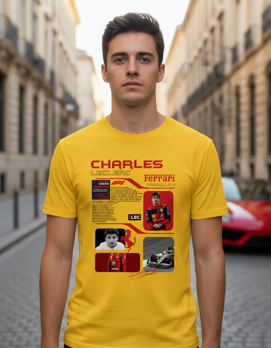 Remera: F1 Charles Leclerc Ferrari Memoestampados - Imagen 6