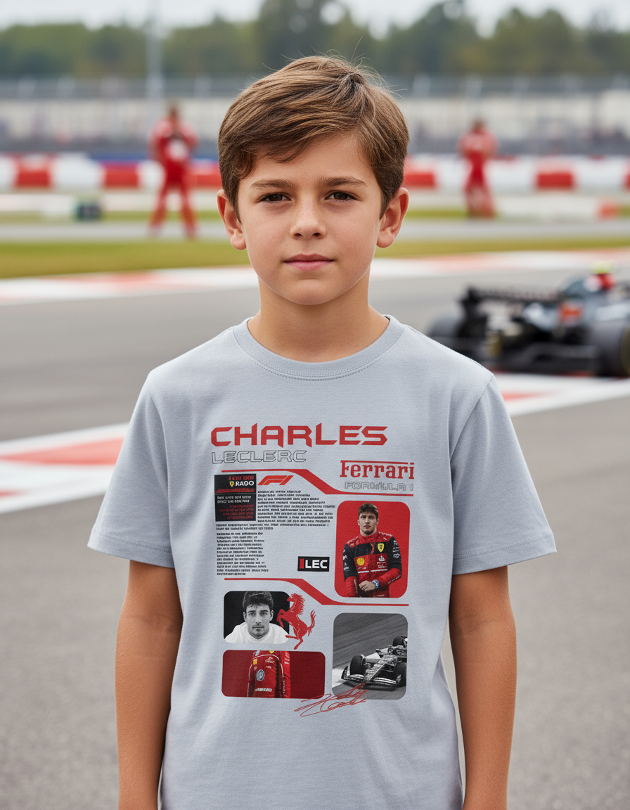 Remera: F1 Charles Leclerc Ferrari Memoestampados - Imagen 16