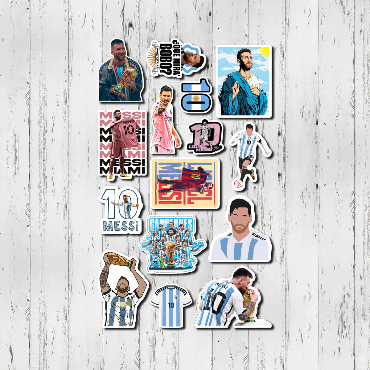 Pack Pegotines Stickers Messi Memoestampados - Imagen 4
