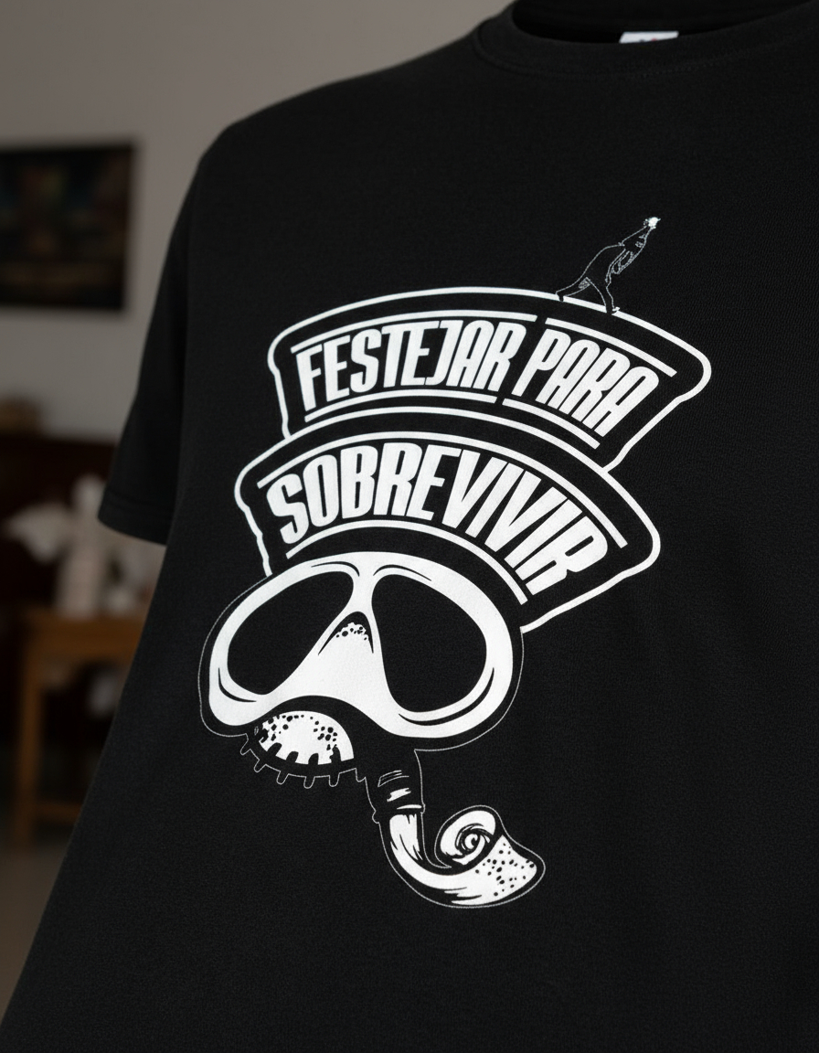 Remera La Vela Puerca Festejar Para Sobrevivir Memoestampado - Imagen 3
