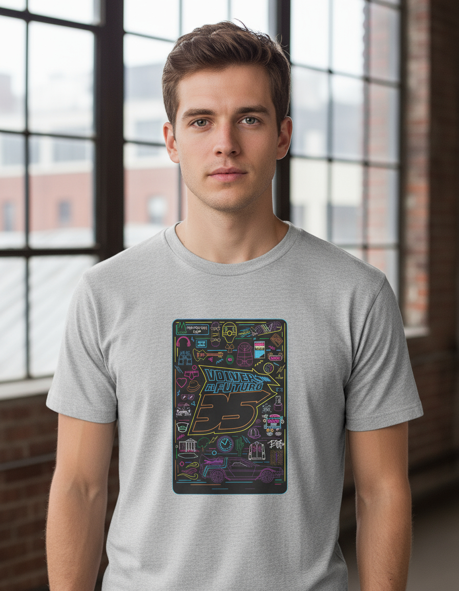 Remera: Volver Al Futuro Neon Memoestampados - Imagen 23