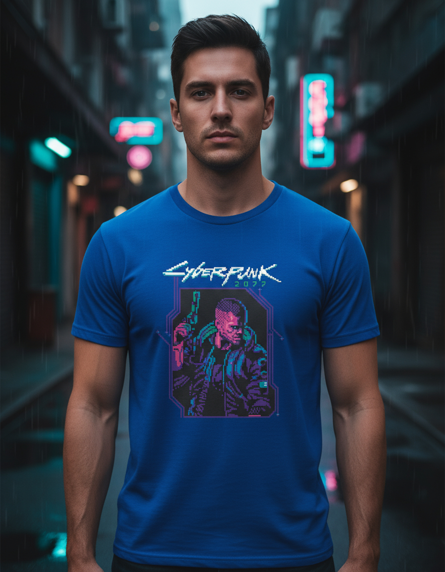 Remera: Cyberpunk 2077 Pixel Art Memoestampados - Imagen 6