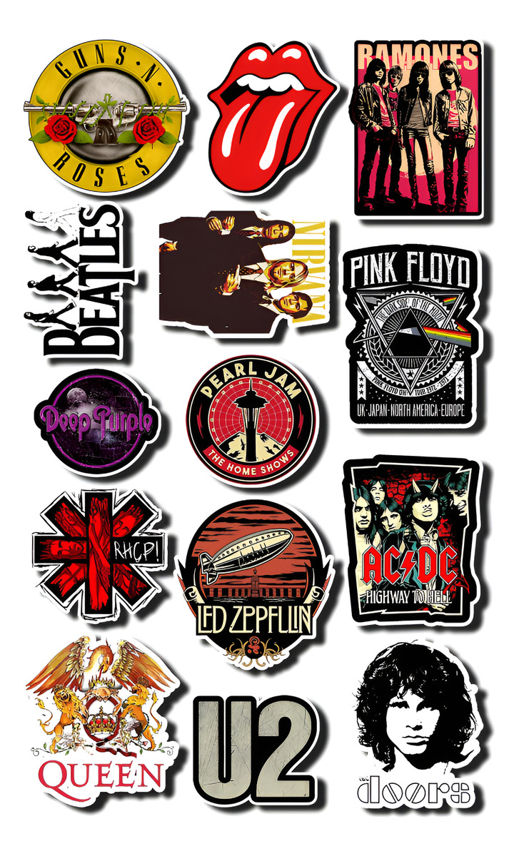 Pack Pegotines Stickers Rock Memoestampados - Imagen 2