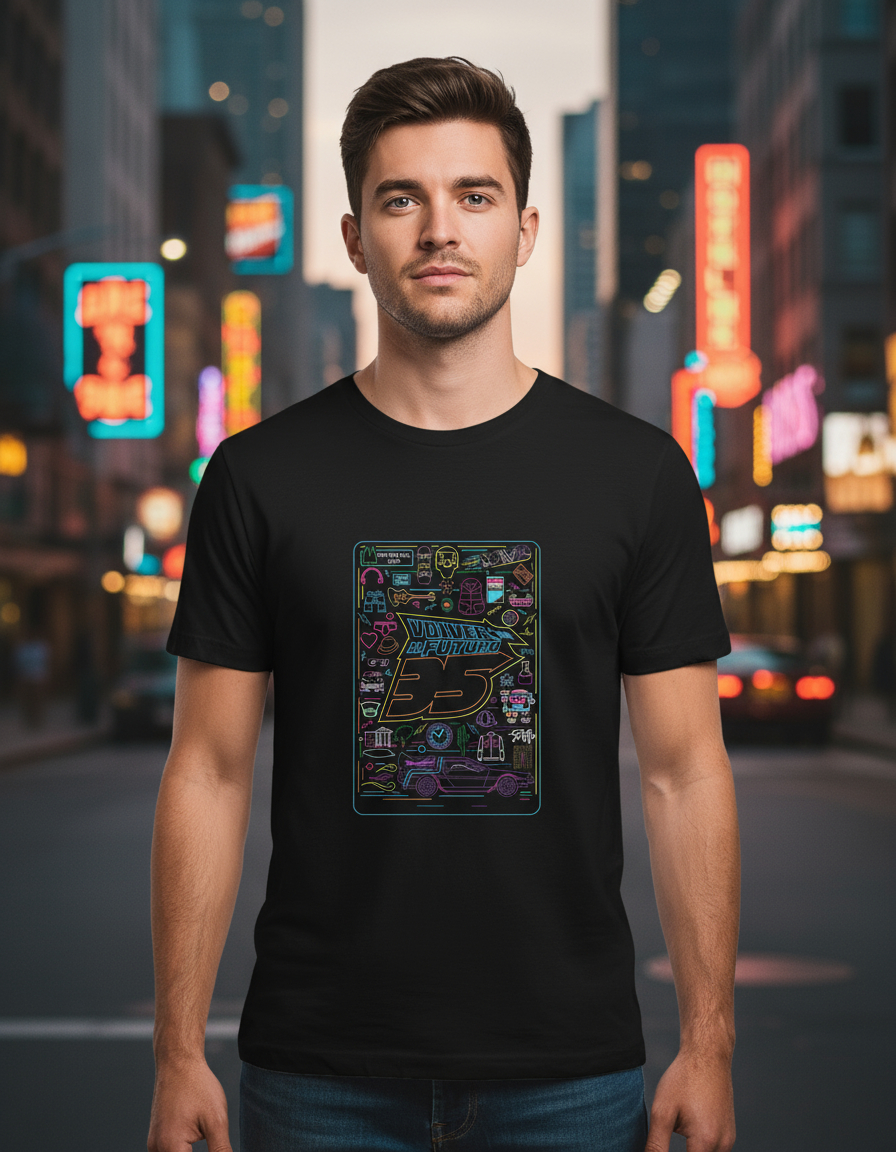 Remera: Volver Al Futuro Neon Memoestampados - Imagen 3