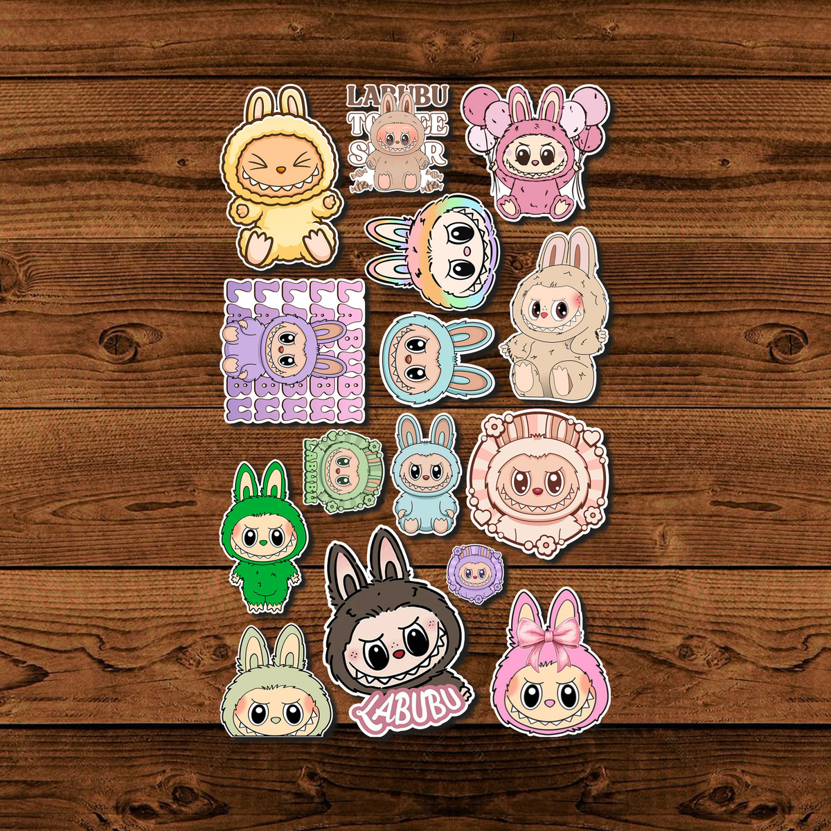 Pack Pegotines Stickers Labubu Memoestampados - Imagen 3