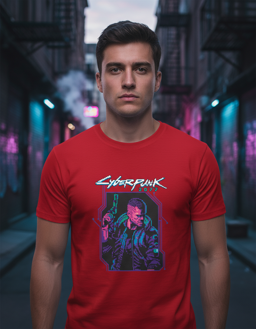 Remera: Cyberpunk 2077 Pixel Art Memoestampados - Imagen 13