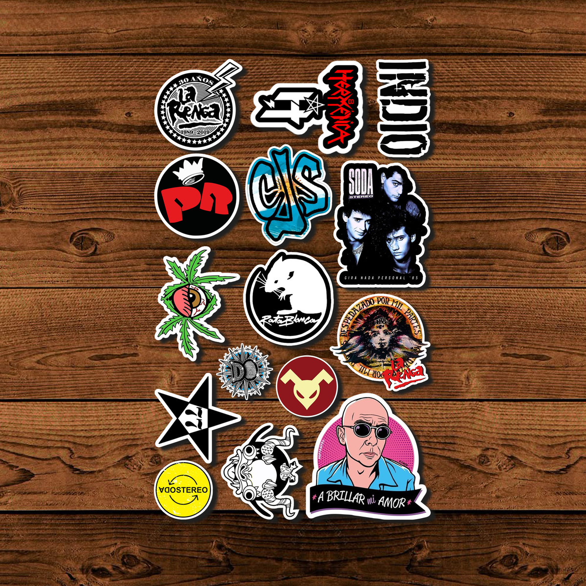Pack Pegotines Stickers Rock Argentino Memoestampados - Imagen 3