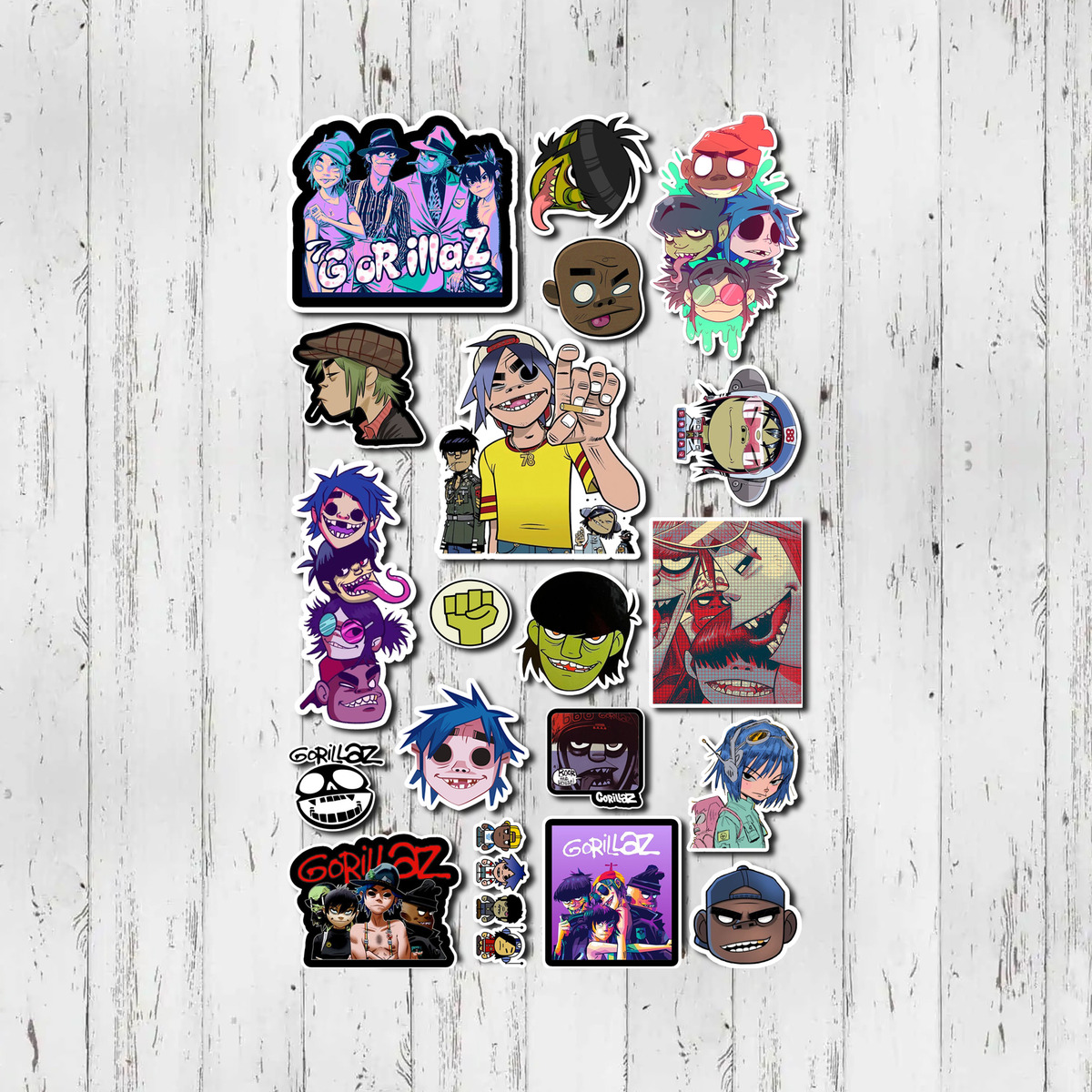 Pack Pegotines Stickers Gorillaz Memoestampados - Imagen 4