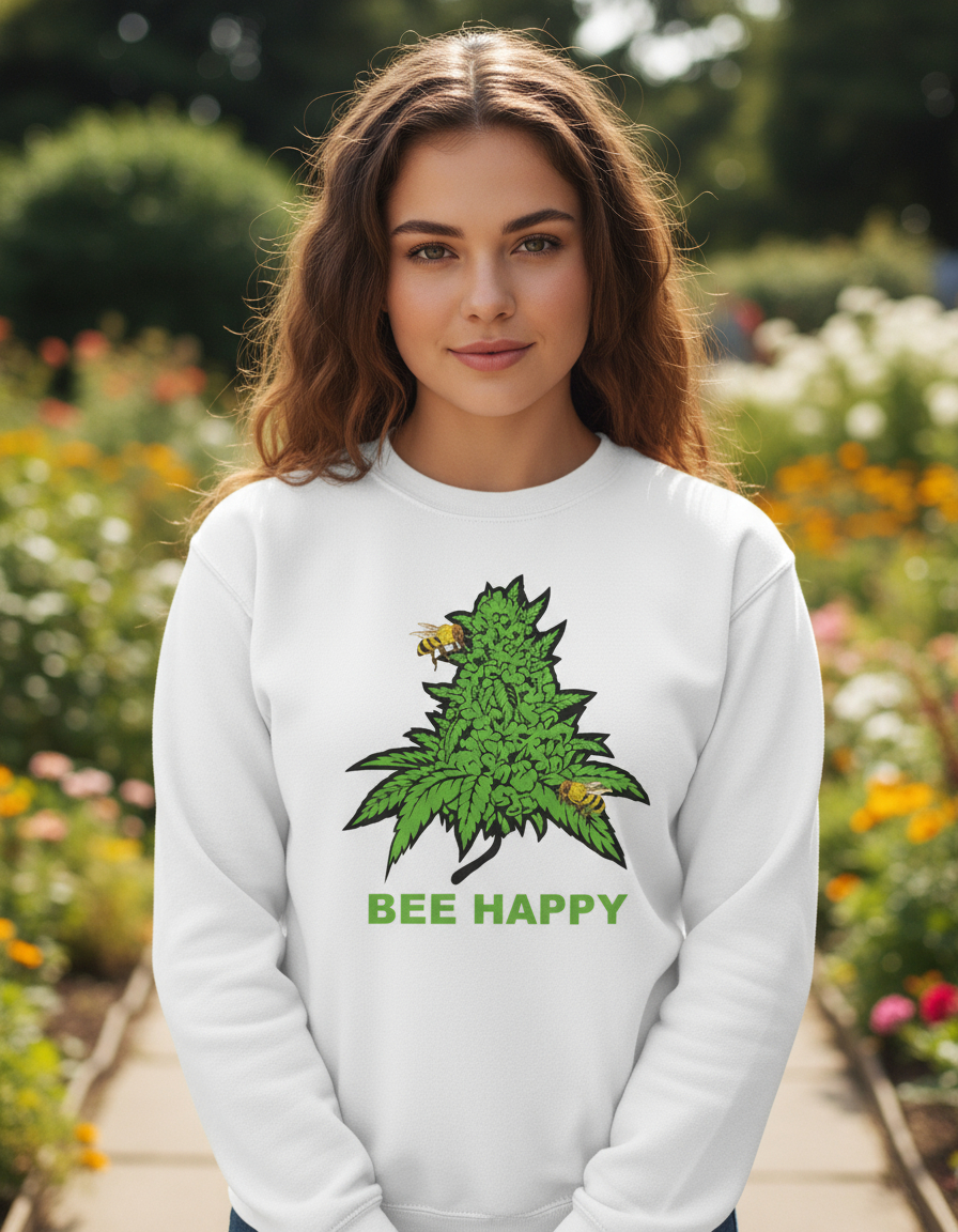 Buzo: Bee Happy Weed Memoestampados - Imagen 3