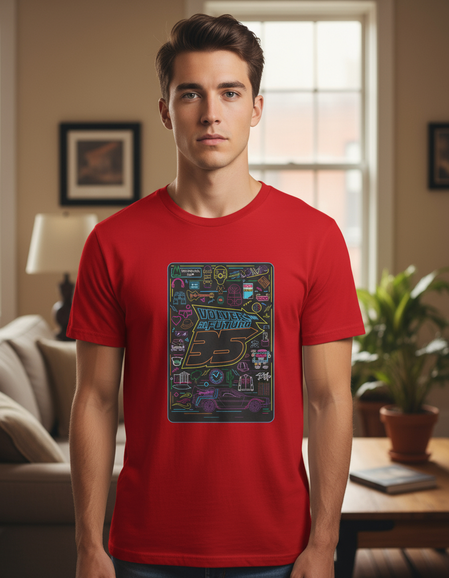 Remera: Volver Al Futuro Neon Memoestampados - Imagen 9