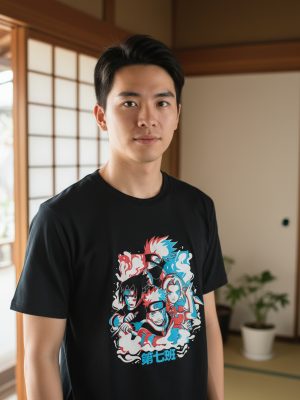 Remera Naruto, Sakura, Kakashi, Sasuke Memoestampados