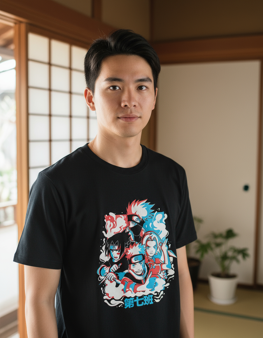 Remera Naruto, Sakura, Kakashi, Sasuke Memoestampados