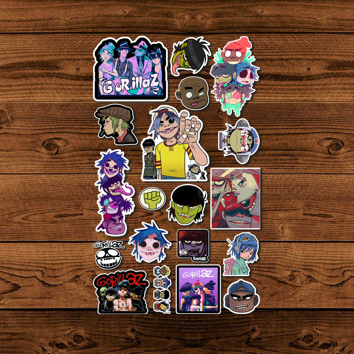 Pack Pegotines Stickers Gorillaz Memoestampados - Imagen 3