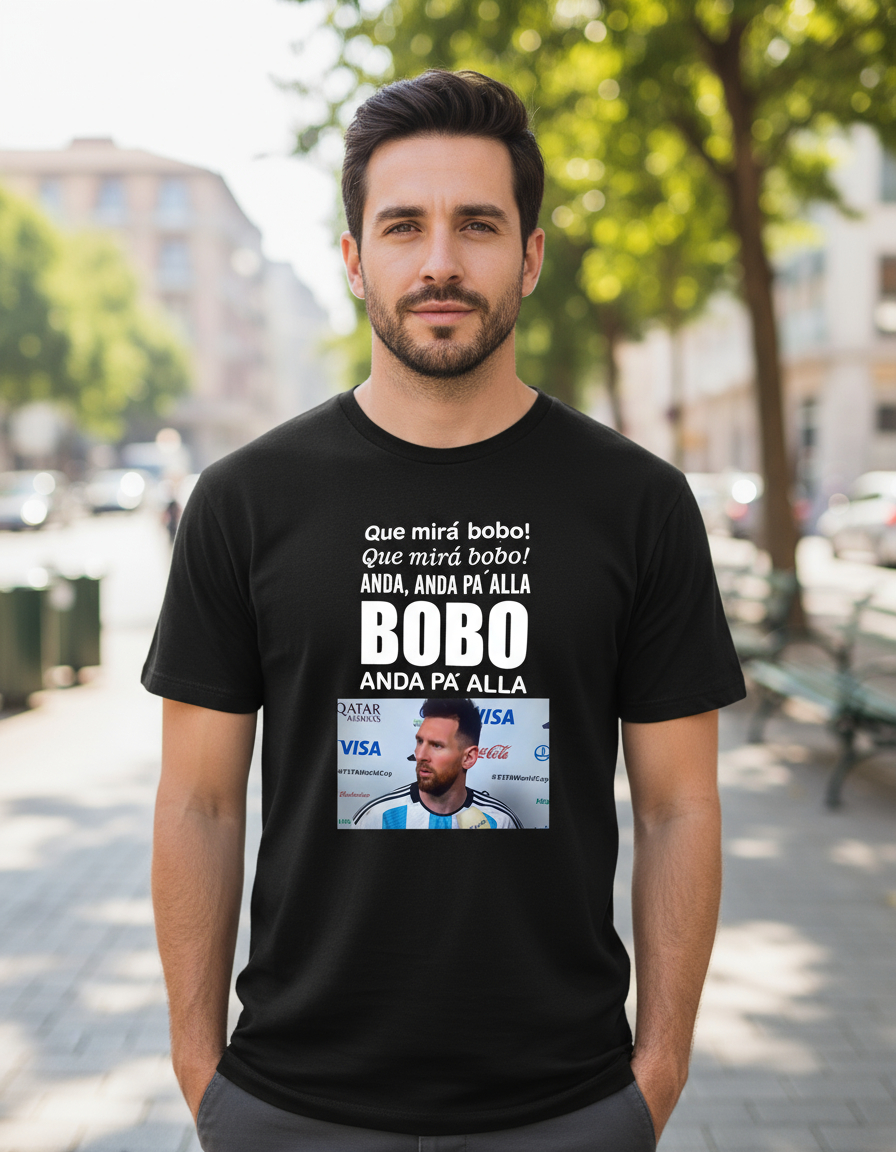 Remera Que Miras Bobo Messi Mundial Argentina - Imagen 3
