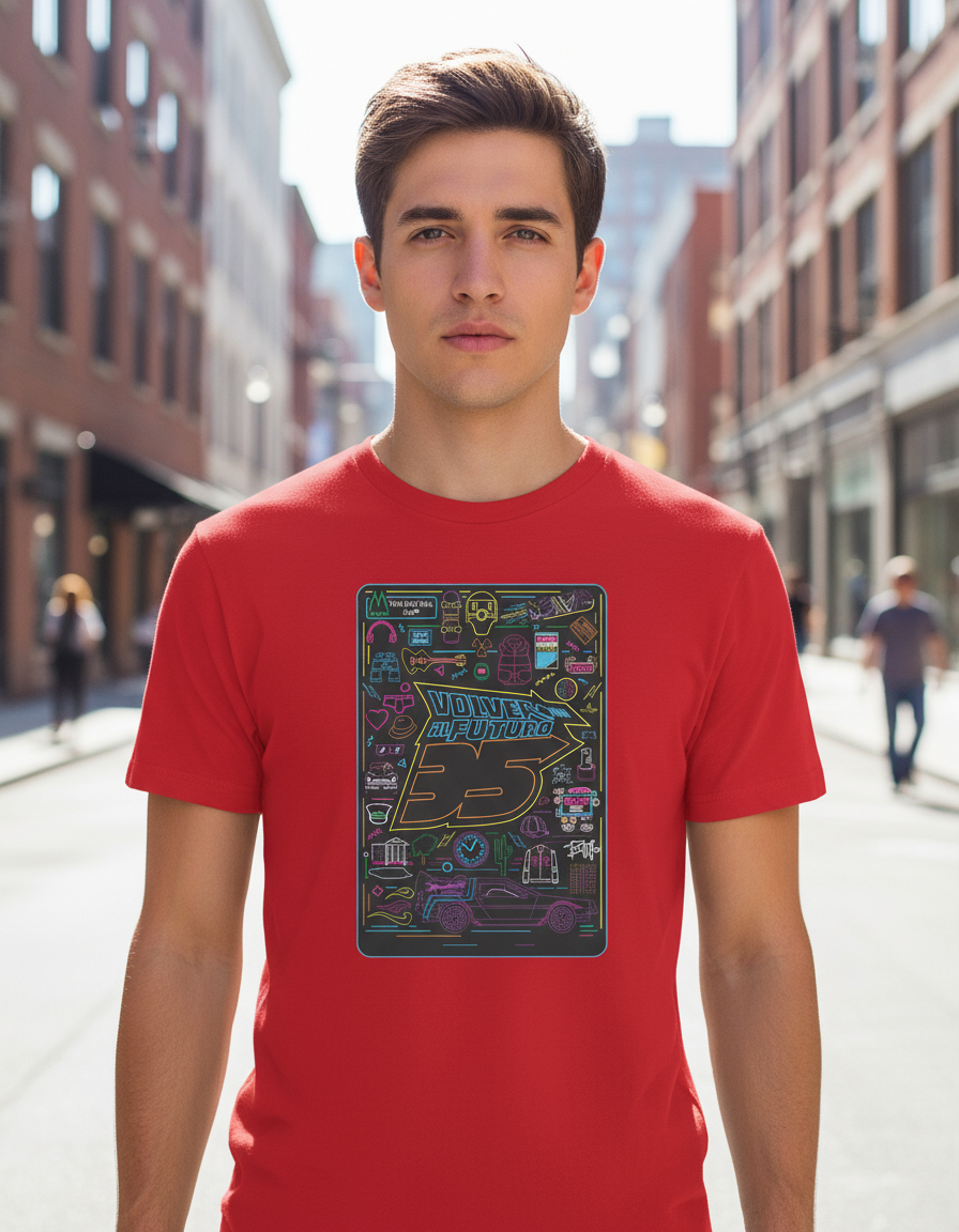Remera: Volver Al Futuro Neon Memoestampados - Imagen 11
