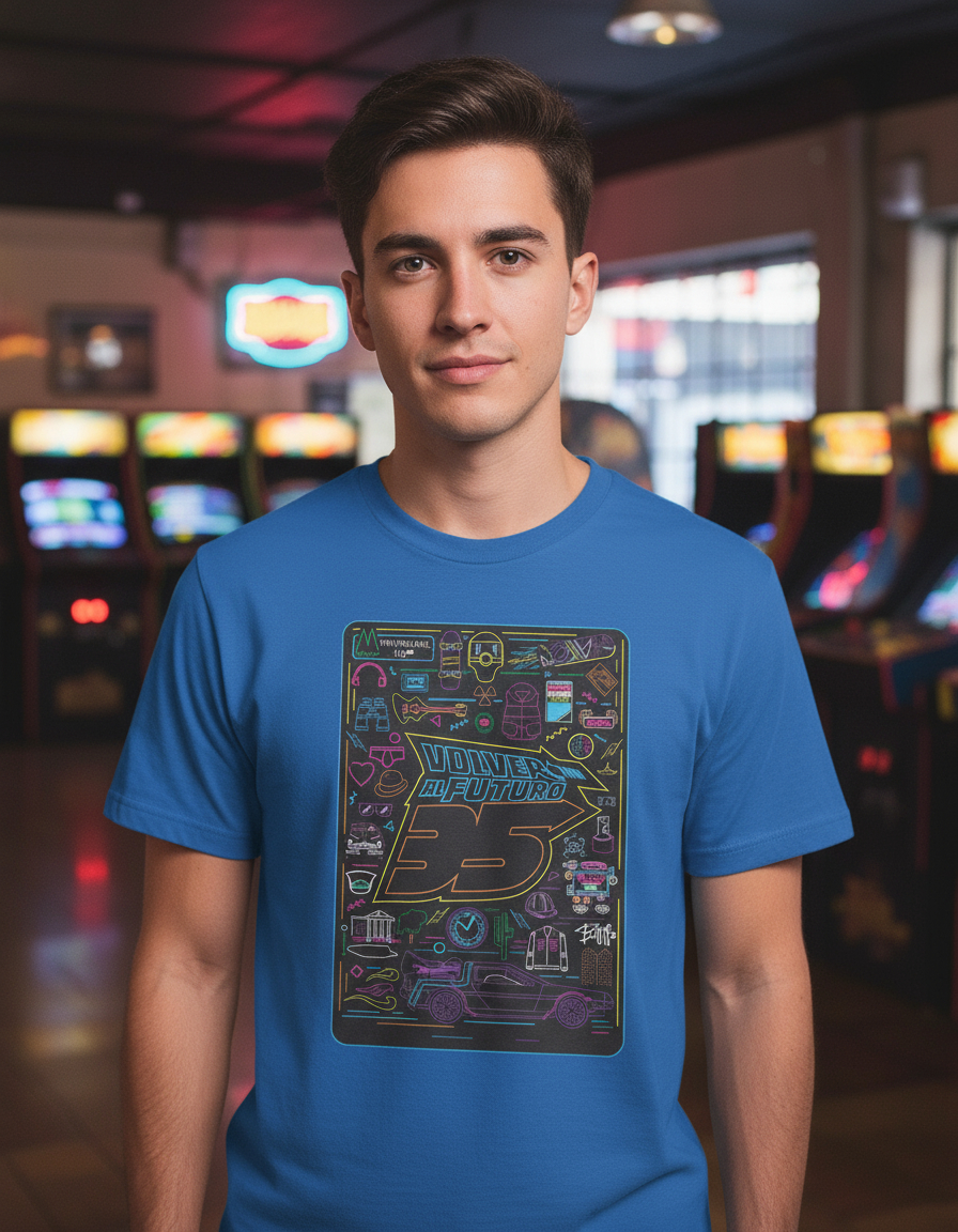 Remera: Volver Al Futuro Neon Memoestampados - Imagen 5