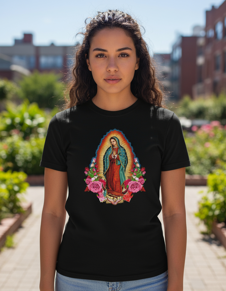 Remera: Virgen De Guadalupe Memoestampados