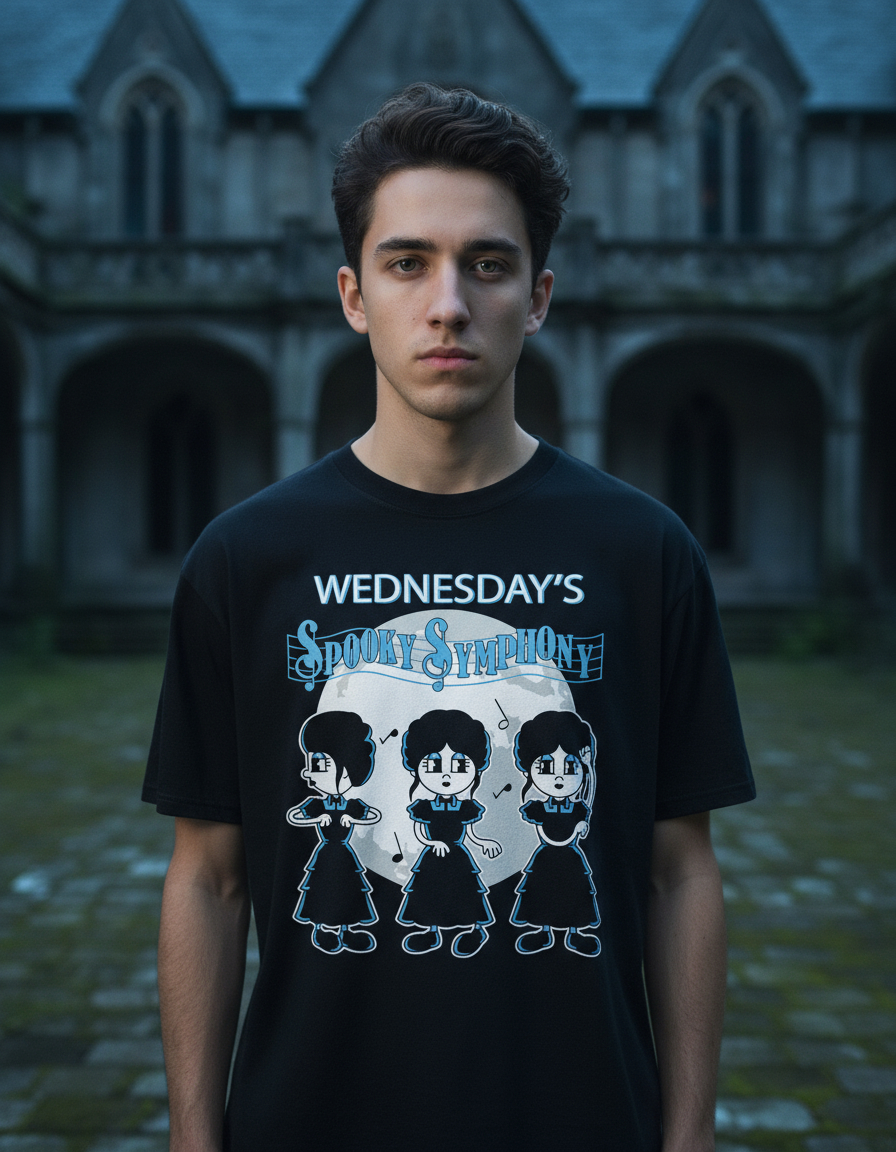 Remera: Wednesday_s Spooky Symphony Memoestampados