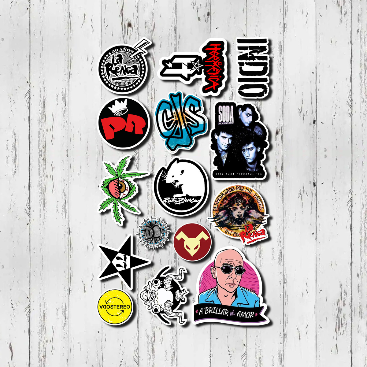 Pack Pegotines Stickers Rock Argentino Memoestampados - Imagen 4