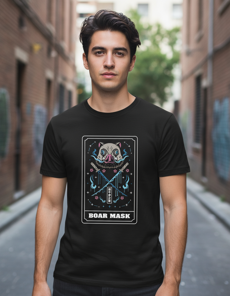 Remera: Boar Mask Inosuke Memoestampados