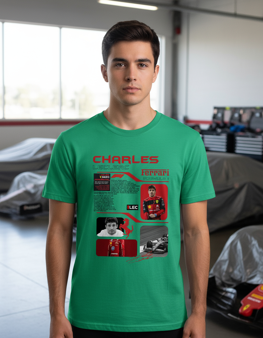 Remera: F1 Charles Leclerc Ferrari Memoestampados - Imagen 30