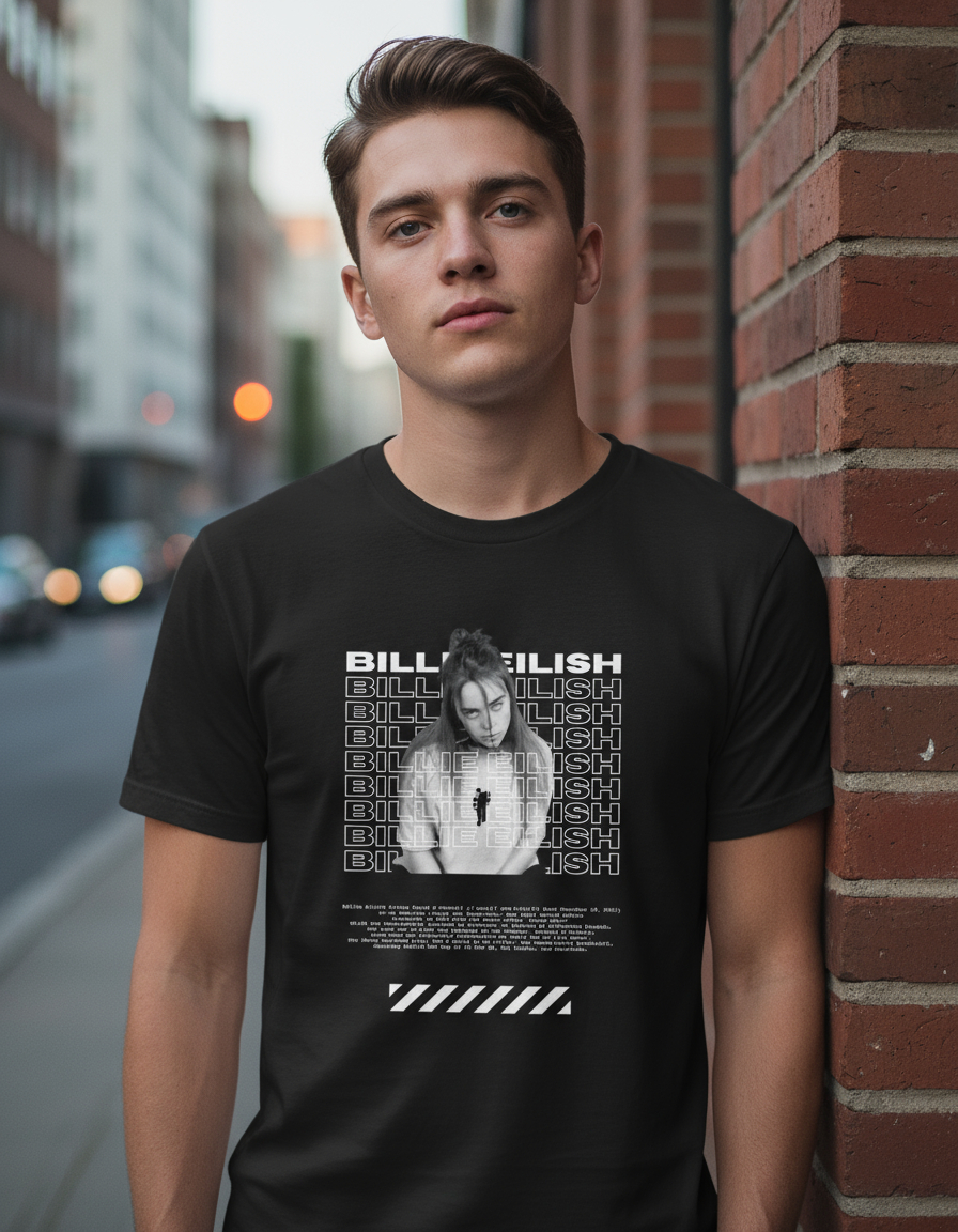 Remera: Billie Eilish Blanco Memoestampados
