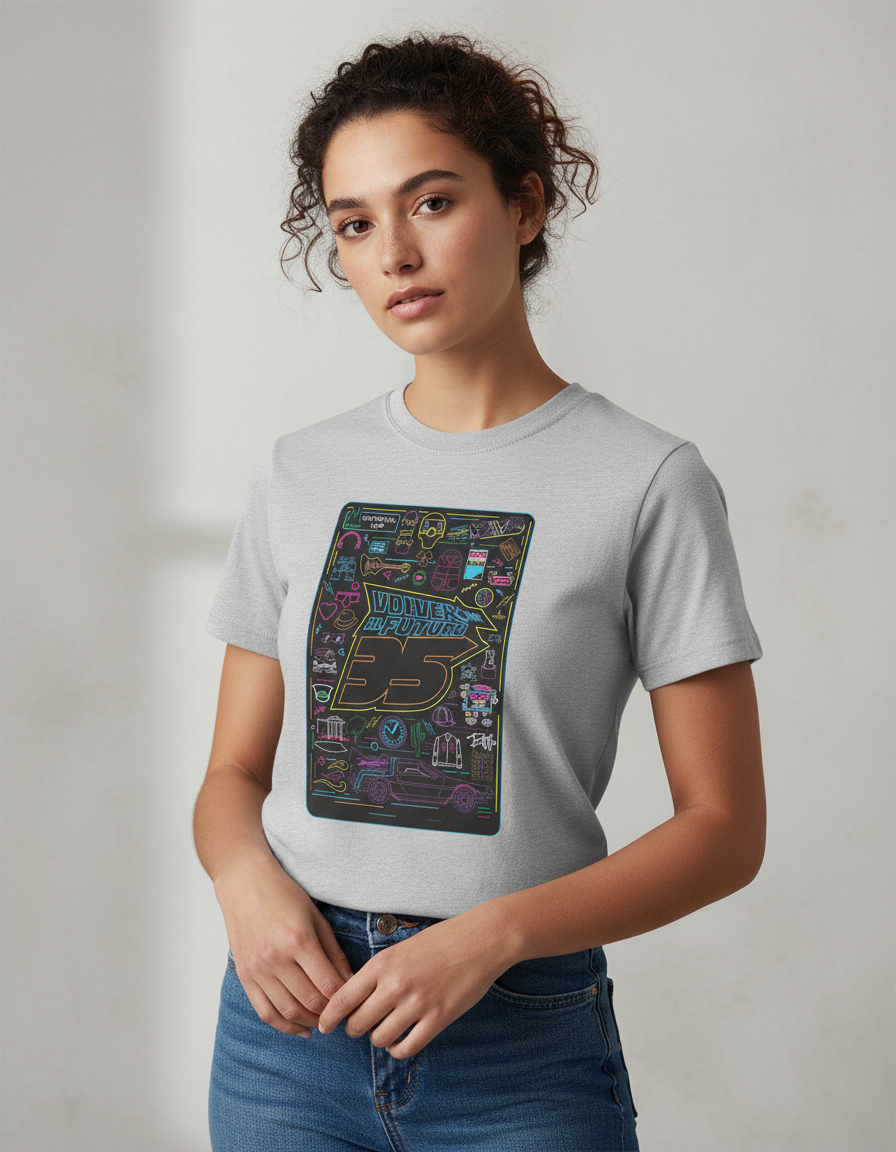 Remera: Volver Al Futuro Neon Memoestampados - Imagen 27