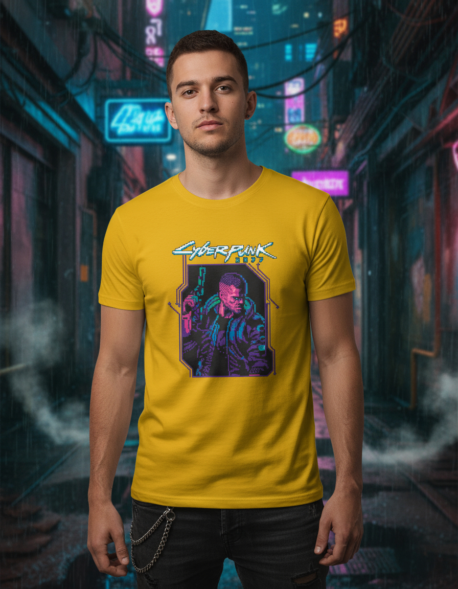 Remera: Cyberpunk 2077 Pixel Art Memoestampados - Imagen 23
