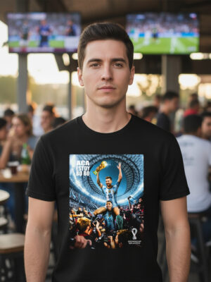 Remera: Messi Festejo Campeon Memoestampados