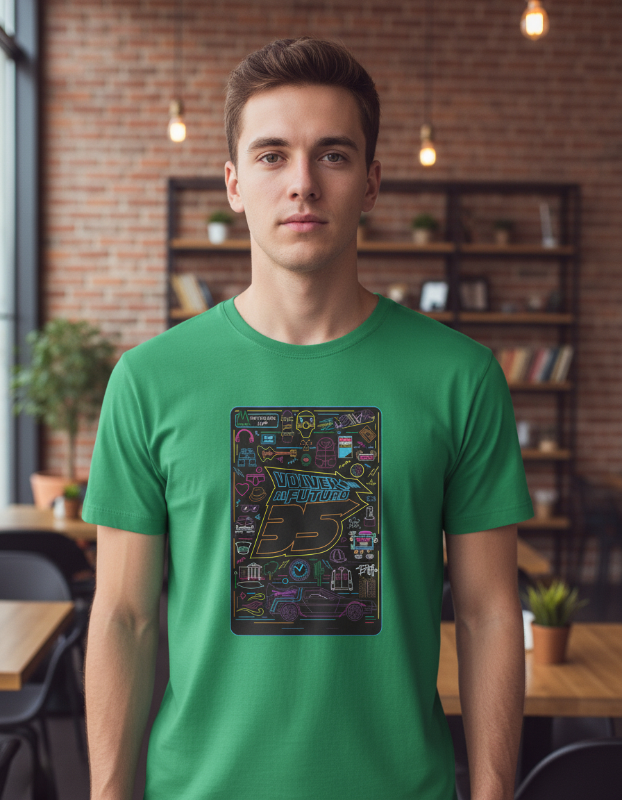 Remera: Volver Al Futuro Neon Memoestampados - Imagen 13