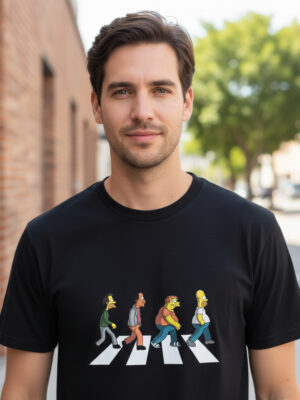 Remera: Abbey Road The Simpsons Memoestampados
