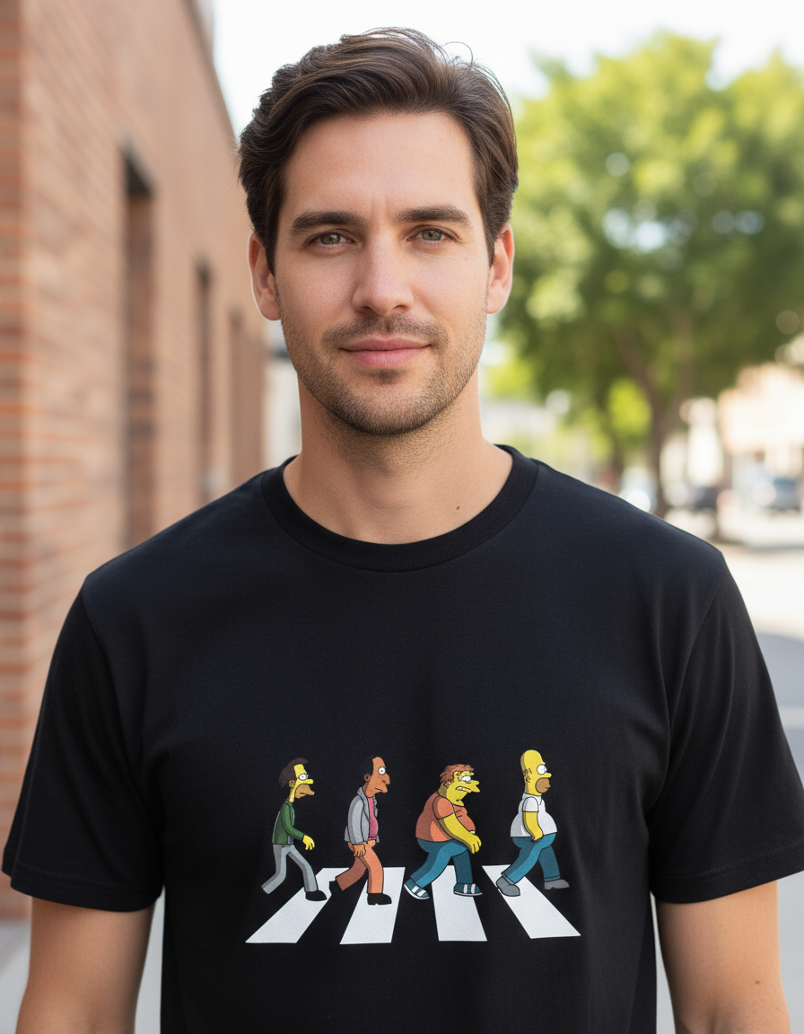 Remera: Abbey Road The Simpsons Memoestampados