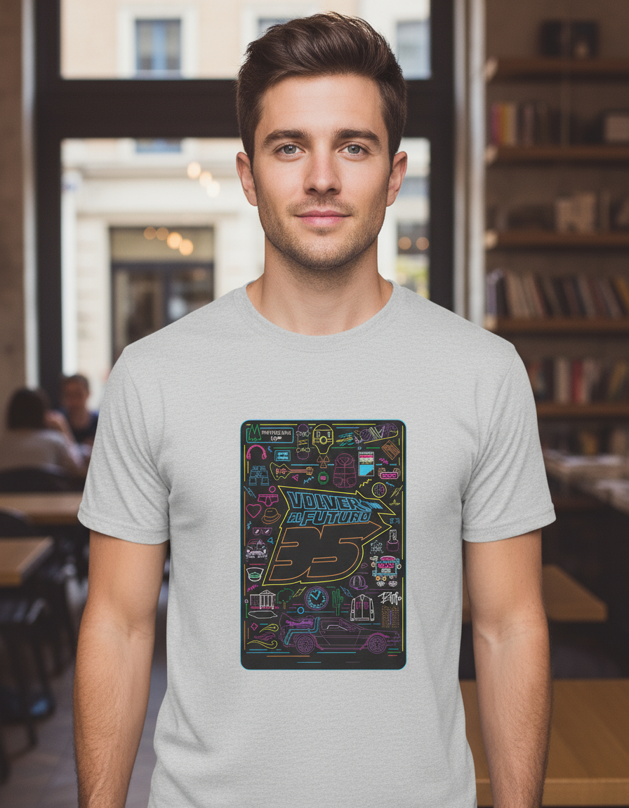 Remera: Volver Al Futuro Neon Memoestampados - Imagen 21