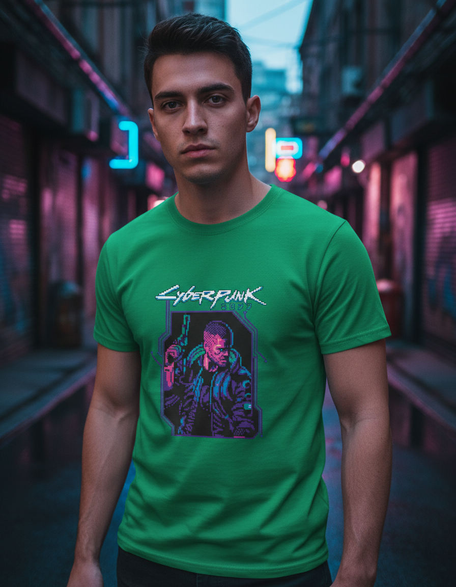 Remera: Cyberpunk 2077 Pixel Art Memoestampados - Imagen 18