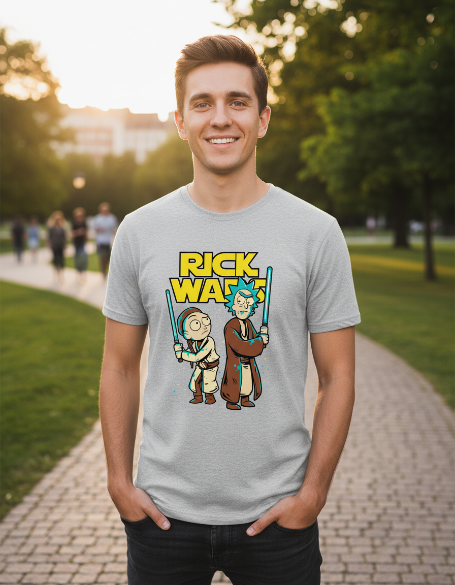 Remera: Rick Morty Star Wars Memoestampados - Imagen 6