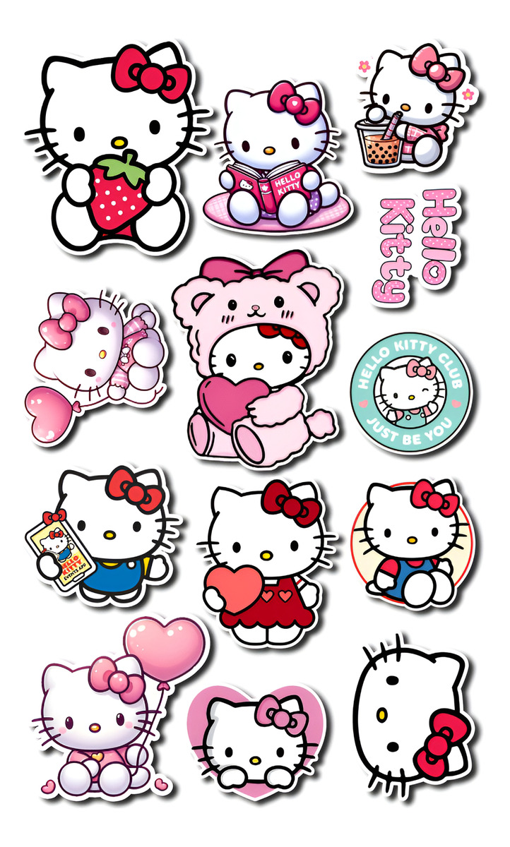 Pack Pegotines Stickers Hello Kitty Memoestampados - Imagen 2
