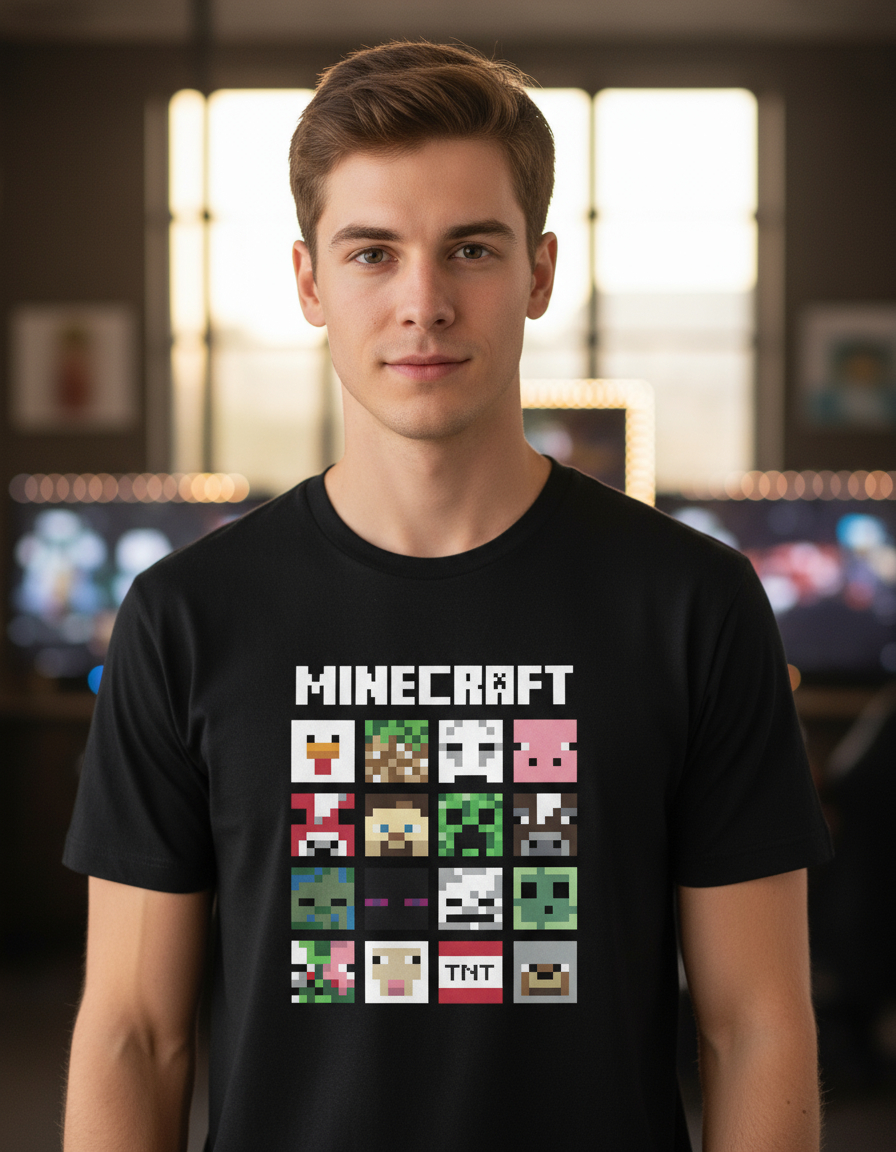 Remera: Minecraft Faces Memoestampados