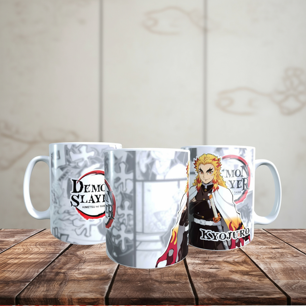 Taza Personalizada Diseño Demon Slayer Kyojuro T397