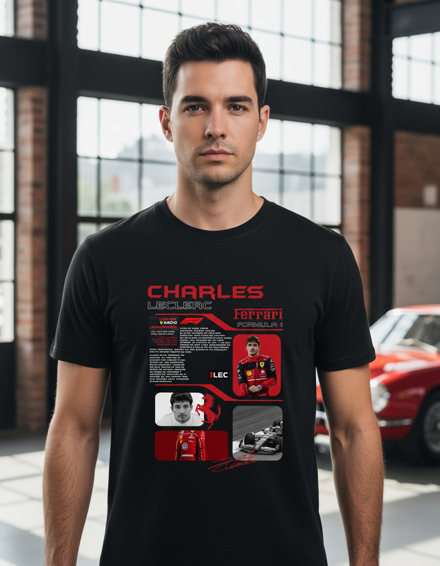 Remera: F1 Charles Leclerc Ferrari Memoestampados