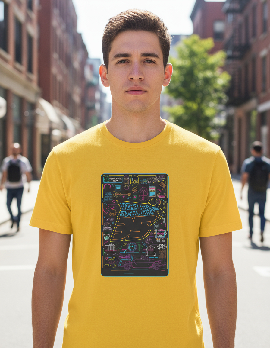 Remera: Volver Al Futuro Neon Memoestampados - Imagen 17