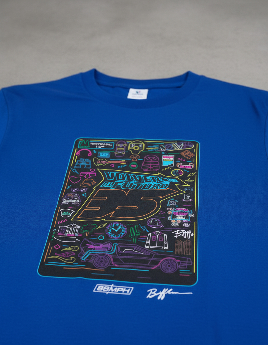Remera: Volver Al Futuro Neon Memoestampados - Imagen 8