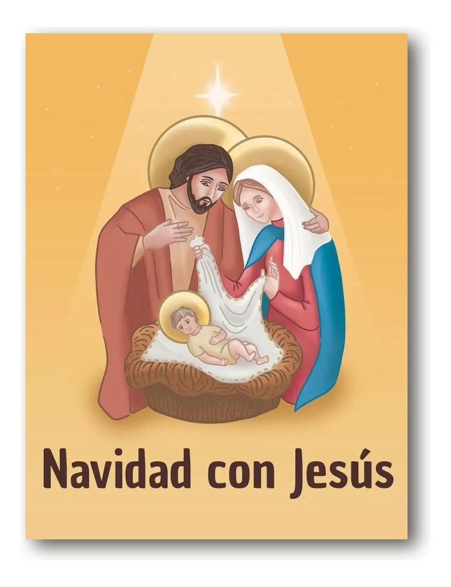 Impresion Cartel Navidad Con Jesús 40x53 Memoestampados - Imagen 3