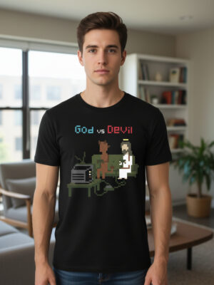 Remera: God Vs Devil Memoestampados