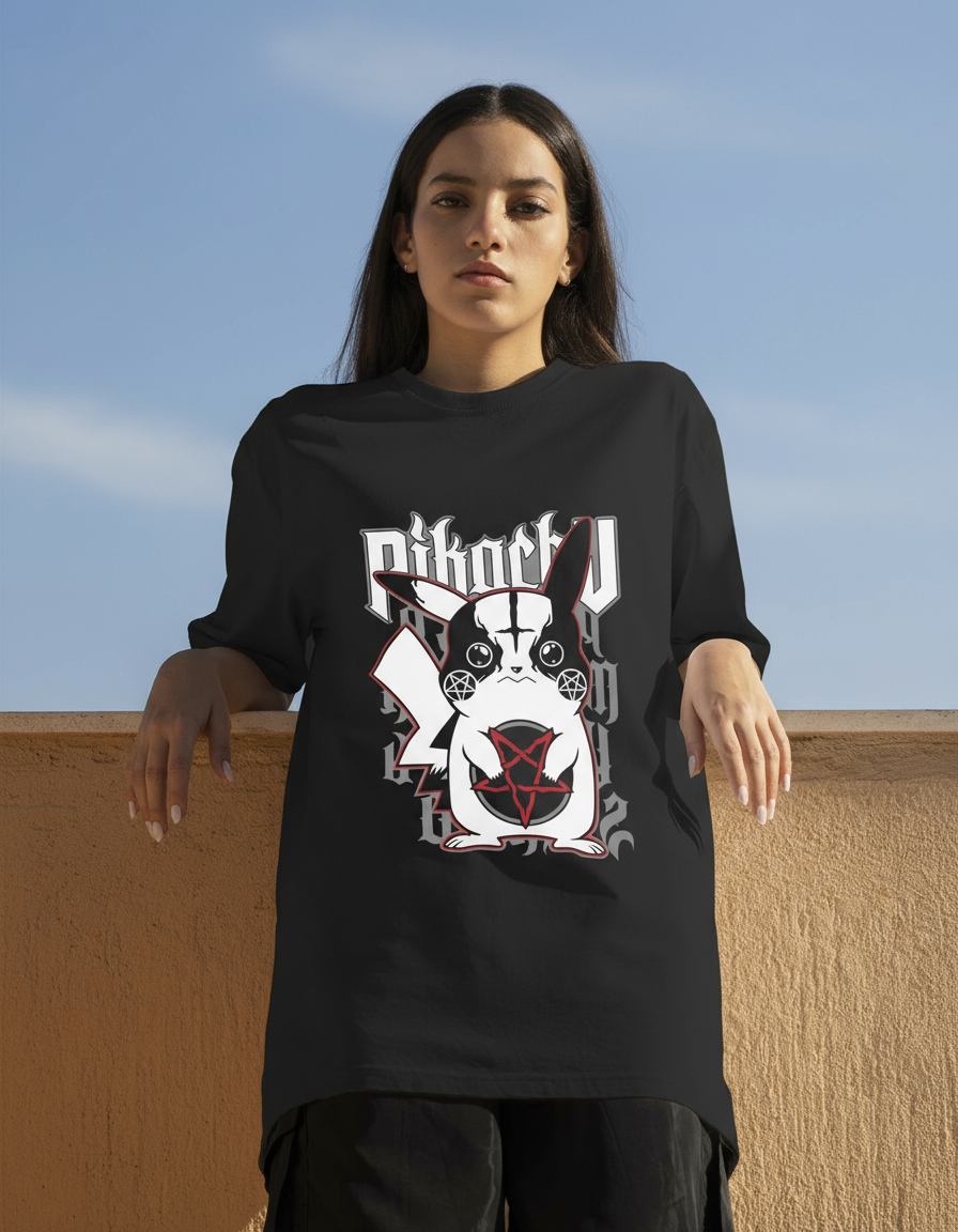 Remera: Picachu Heavy Metal Memoestampados