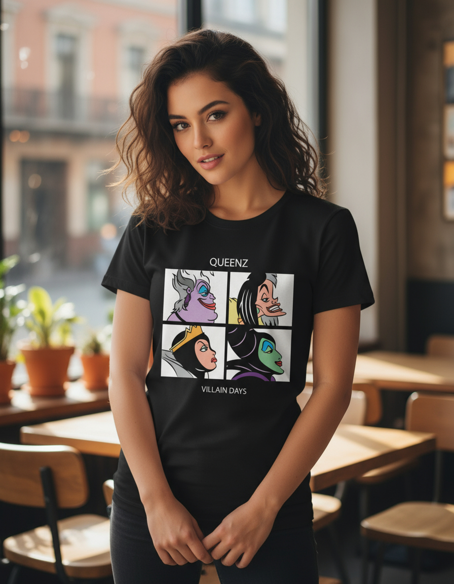 Remera: Queenz Villian Days Memoestampados