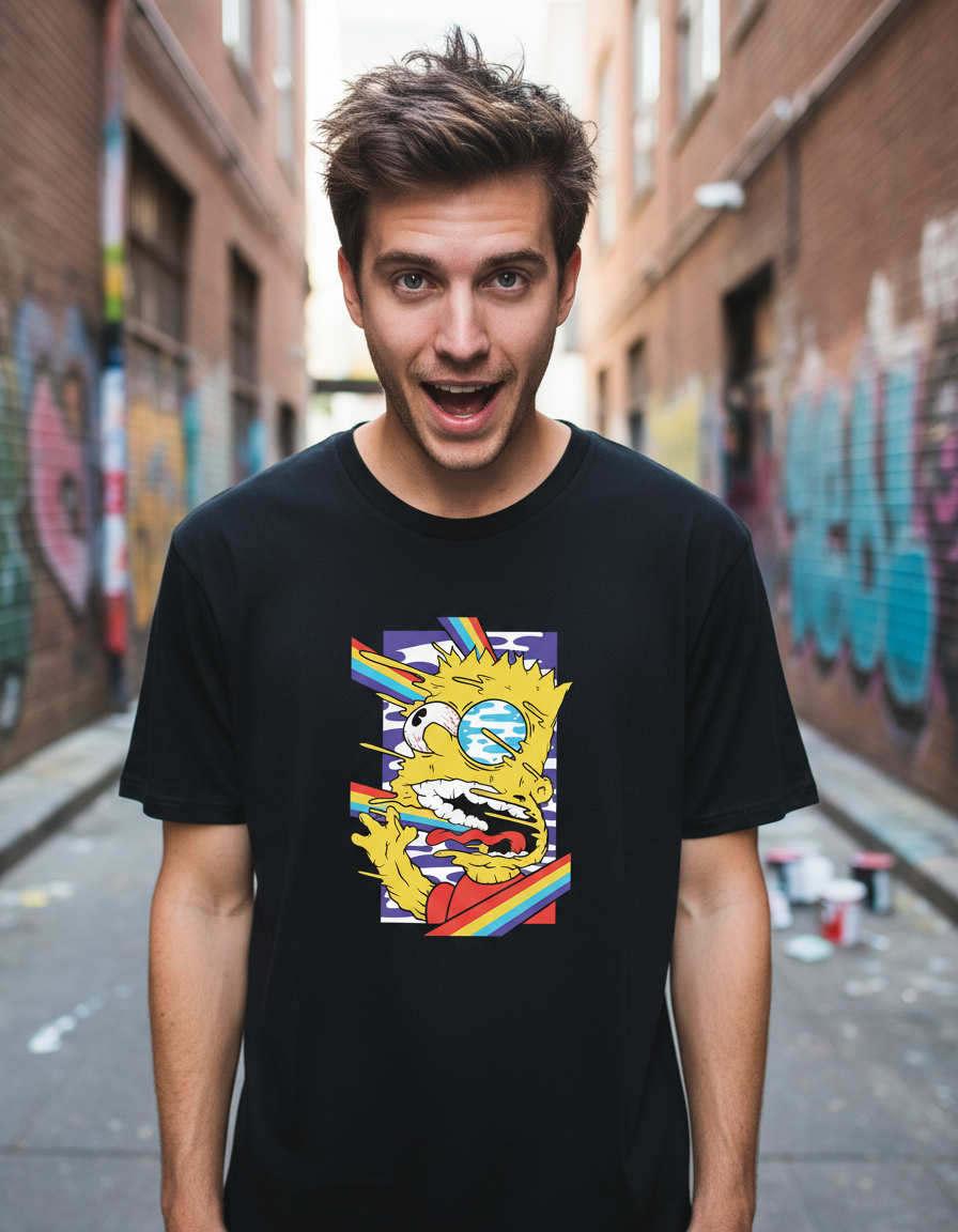 Remera: Psycho Bart Memoestampados