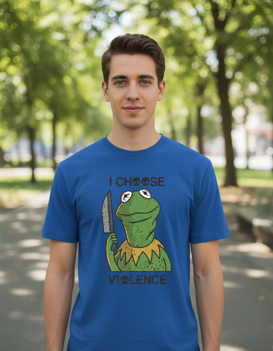 Remera: I Choose Violence Kermit Memoestampados - Imagen 7