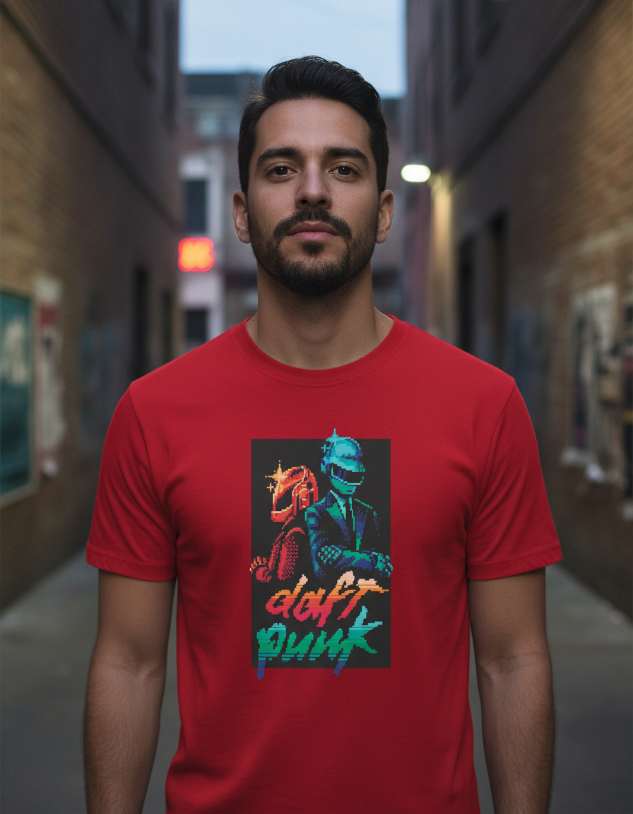 Remera: Daft Punk Pixel Art Memoestampados - Imagen 13