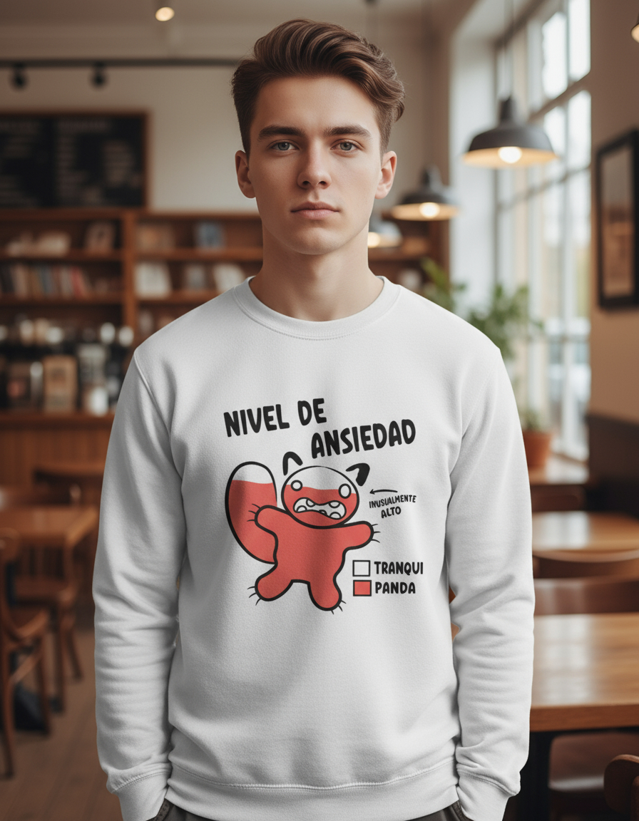 Buzo Nivel De Ansiedad Panda Memoestampados - Imagen 9