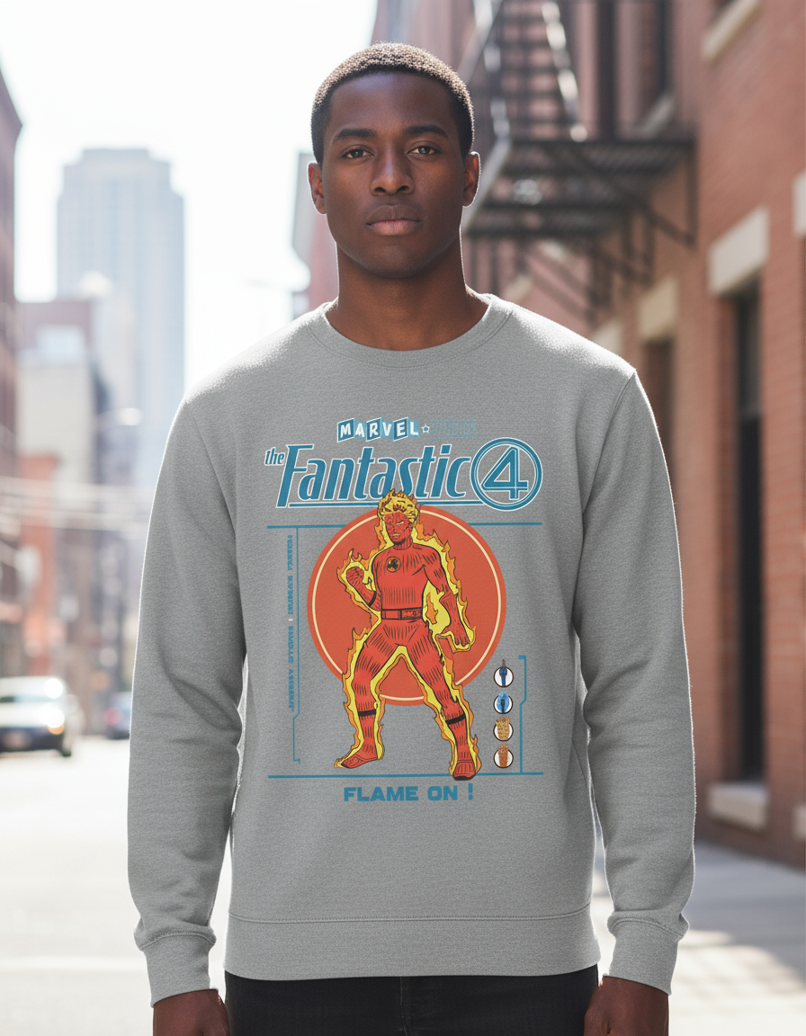 Buzo 4 Fantasticos Jhonny Storm Memoestampados - Imagen 7